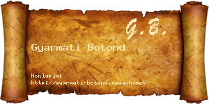 Gyarmati Botond névjegykártya